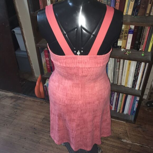 Patagonia v-neck two tone salmon pink athletic golfcore S knit dress - Picture 2 of 3